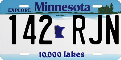 MN license plate 142RJN