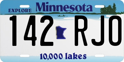 MN license plate 142RJO