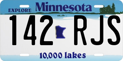 MN license plate 142RJS