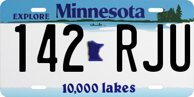 MN license plate 142RJU