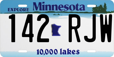 MN license plate 142RJW