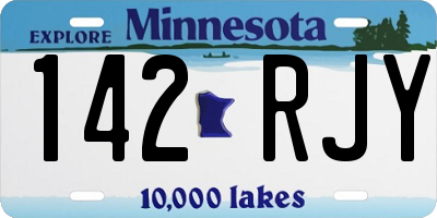 MN license plate 142RJY