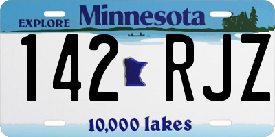 MN license plate 142RJZ