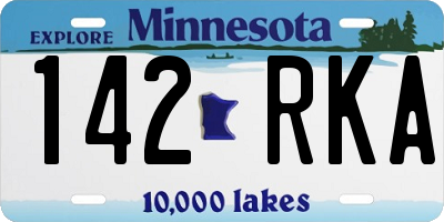 MN license plate 142RKA