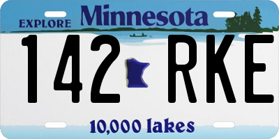 MN license plate 142RKE