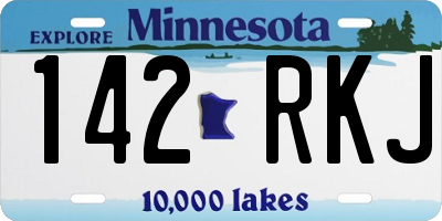 MN license plate 142RKJ