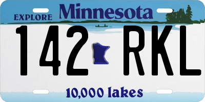 MN license plate 142RKL
