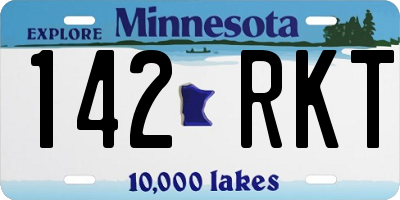 MN license plate 142RKT