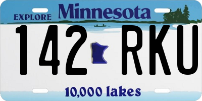 MN license plate 142RKU