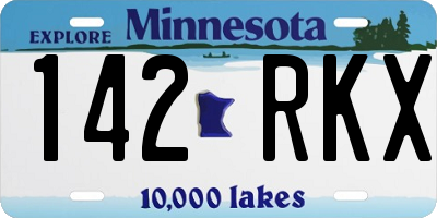 MN license plate 142RKX