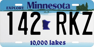 MN license plate 142RKZ