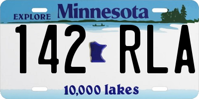 MN license plate 142RLA