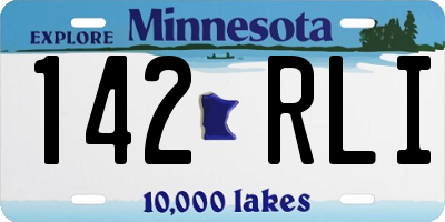 MN license plate 142RLI