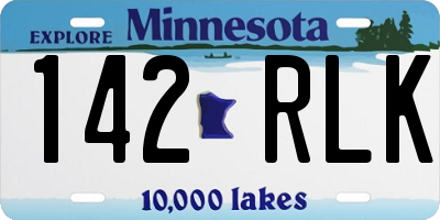MN license plate 142RLK