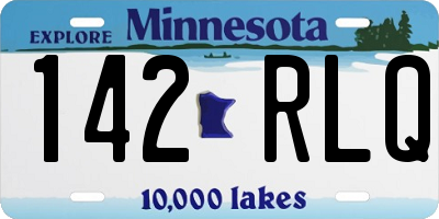 MN license plate 142RLQ