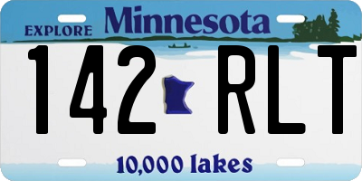 MN license plate 142RLT