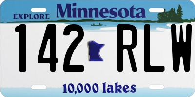 MN license plate 142RLW