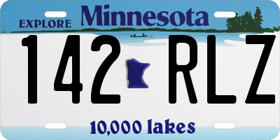 MN license plate 142RLZ