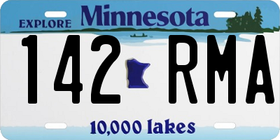 MN license plate 142RMA