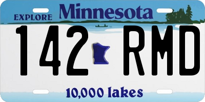 MN license plate 142RMD