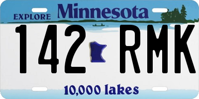 MN license plate 142RMK