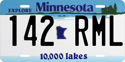 MN license plate 142RML
