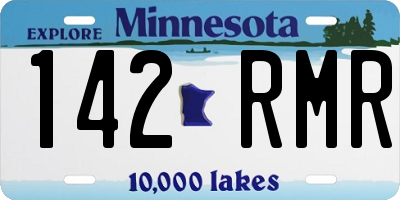 MN license plate 142RMR