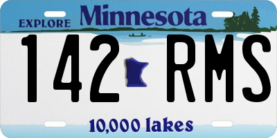 MN license plate 142RMS