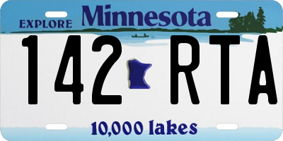 MN license plate 142RTA