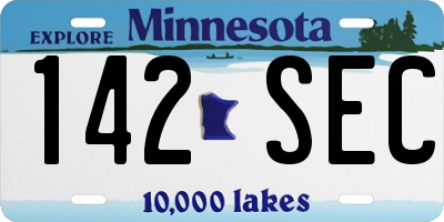 MN license plate 142SEC