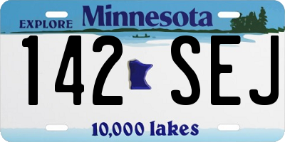 MN license plate 142SEJ