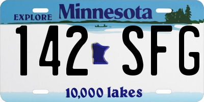 MN license plate 142SFG