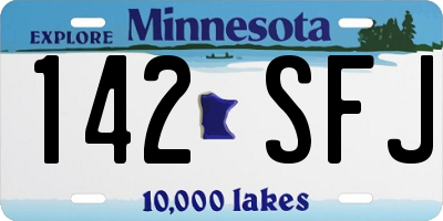 MN license plate 142SFJ