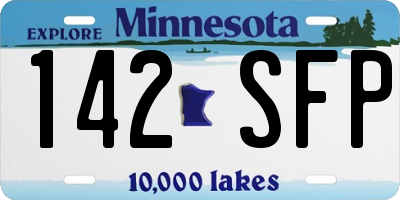 MN license plate 142SFP