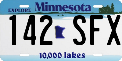 MN license plate 142SFX