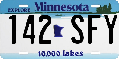 MN license plate 142SFY