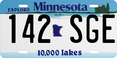MN license plate 142SGE