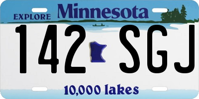 MN license plate 142SGJ
