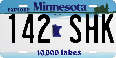 MN license plate 142SHK