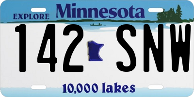 MN license plate 142SNW