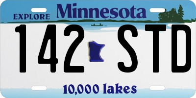 MN license plate 142STD
