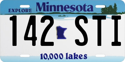MN license plate 142STI