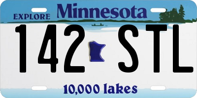 MN license plate 142STL