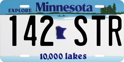 MN license plate 142STR