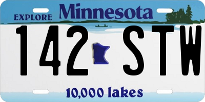 MN license plate 142STW