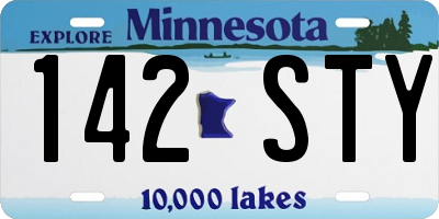 MN license plate 142STY