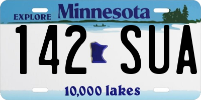 MN license plate 142SUA