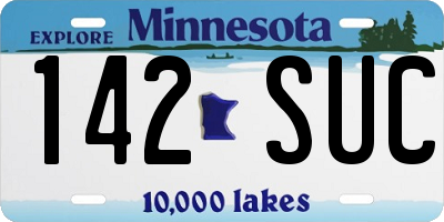 MN license plate 142SUC