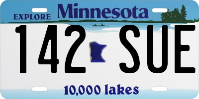 MN license plate 142SUE