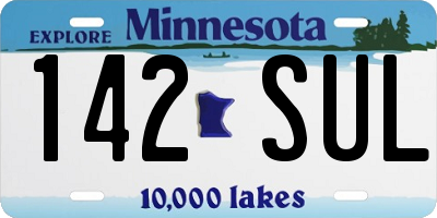 MN license plate 142SUL